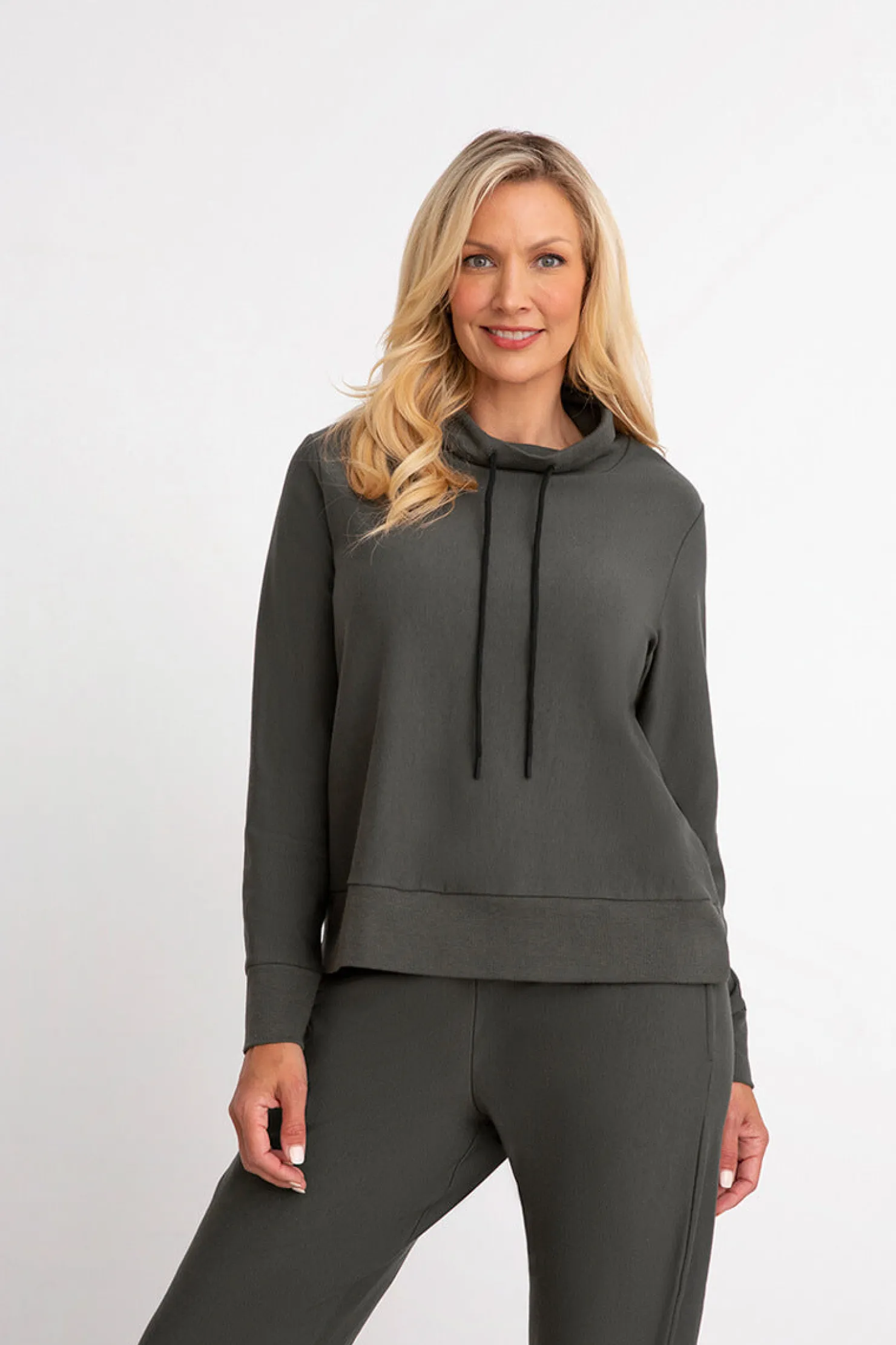 Sympli Tops>Bamboo Fleece Sweatshirt Long Sleeve Raven