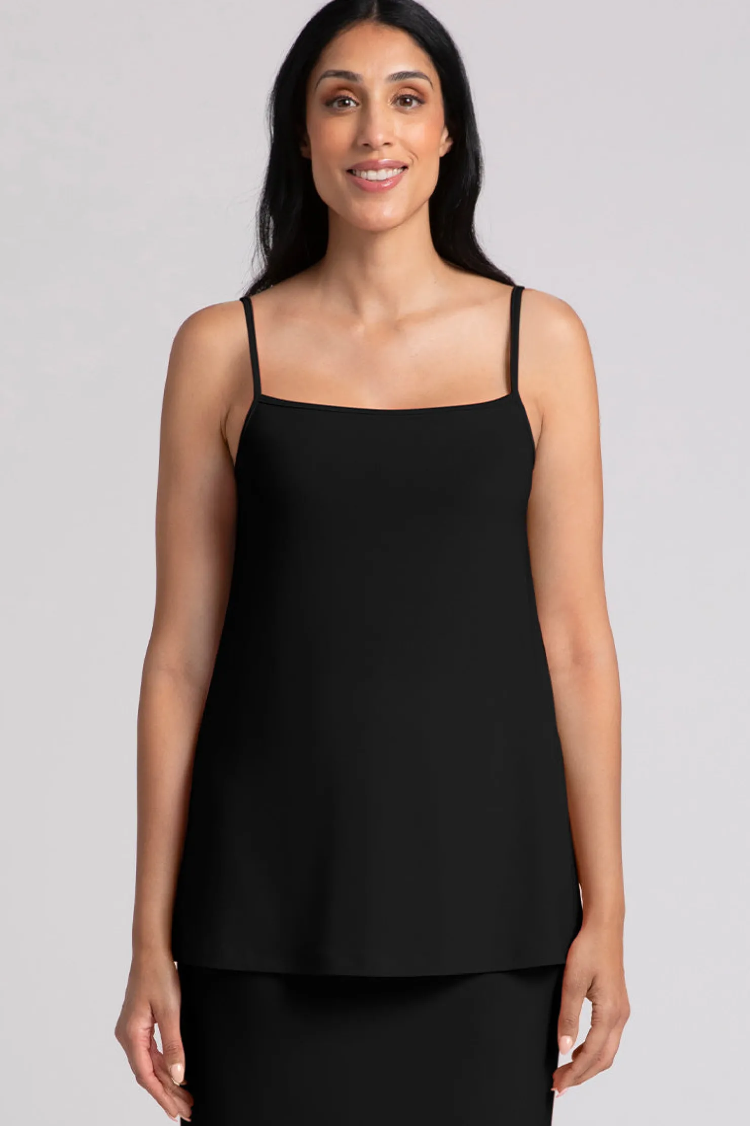 Sympli Tops>Cami Black