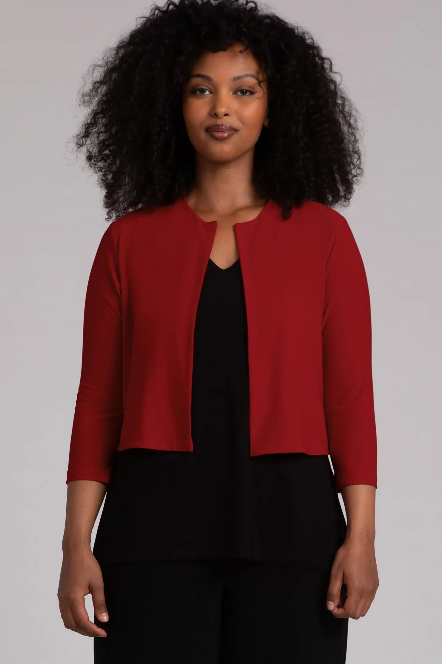 Sympli Sweaters & Cardigans>Classic Bolero Cardigan Red