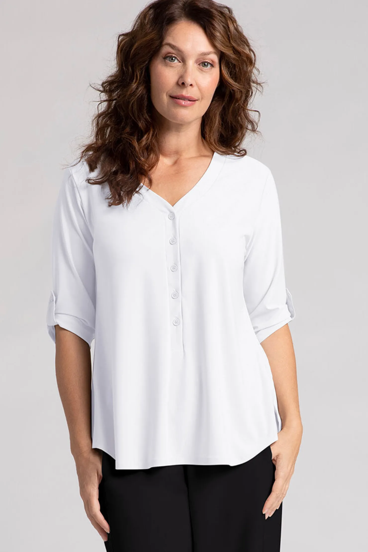 Sympli Tops>Convoy Henley White