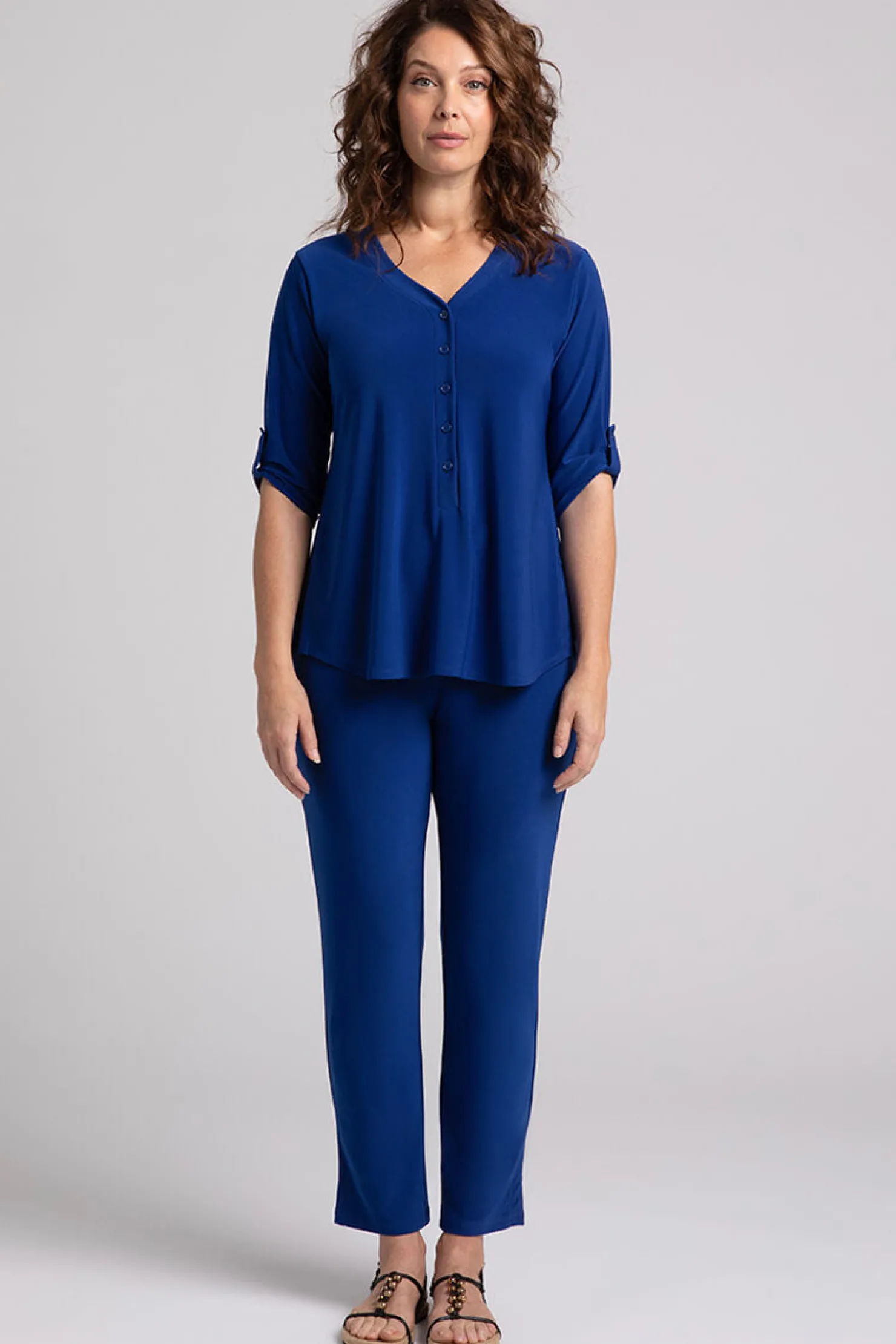 Sympli Tops>Convoy Henley Twilight