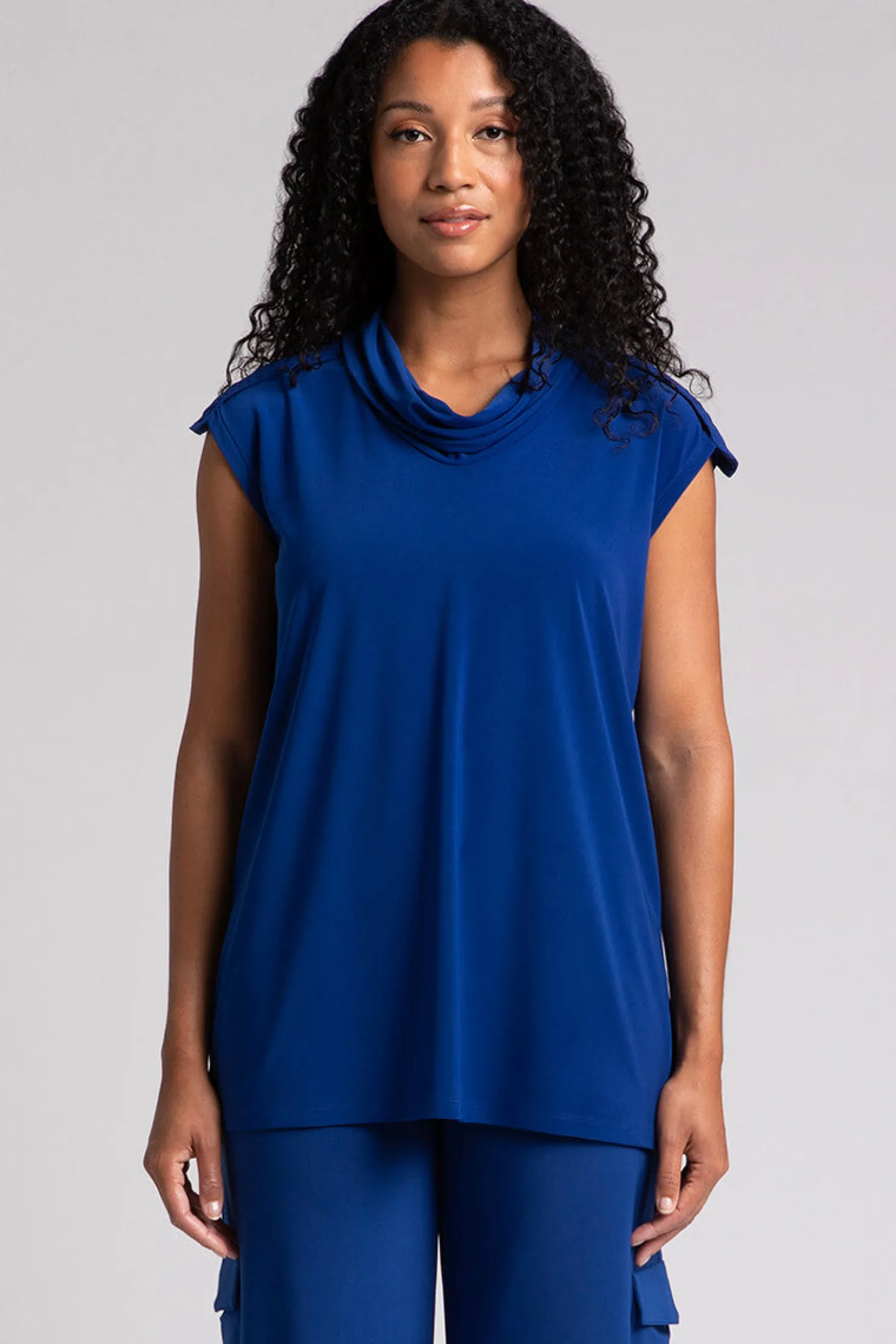 Sympli Tops>Convoy Sleeveless Funnel Twilight