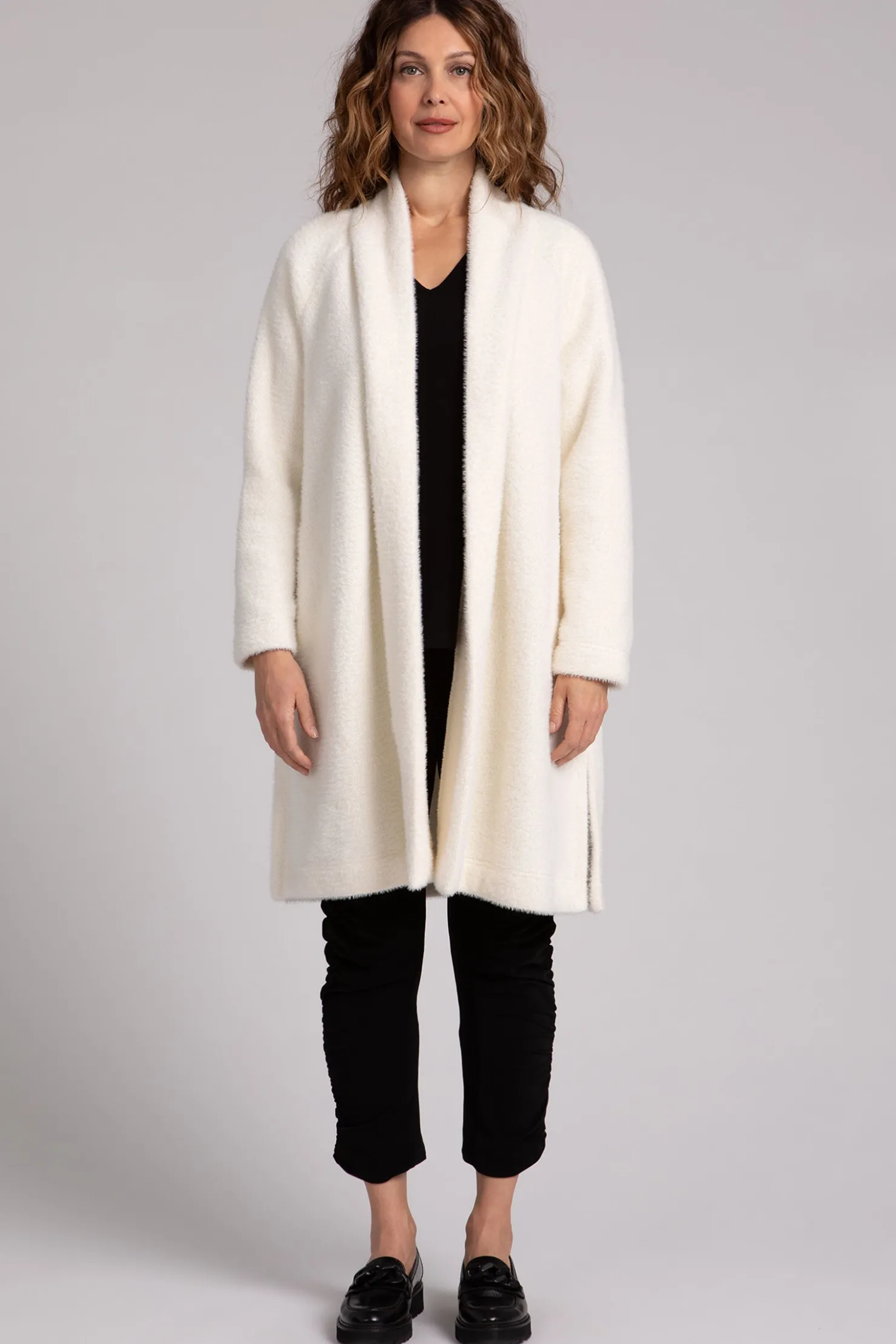 Sympli Sweaters & Cardigans>Cozy Everyday Cardigan Long Ivory