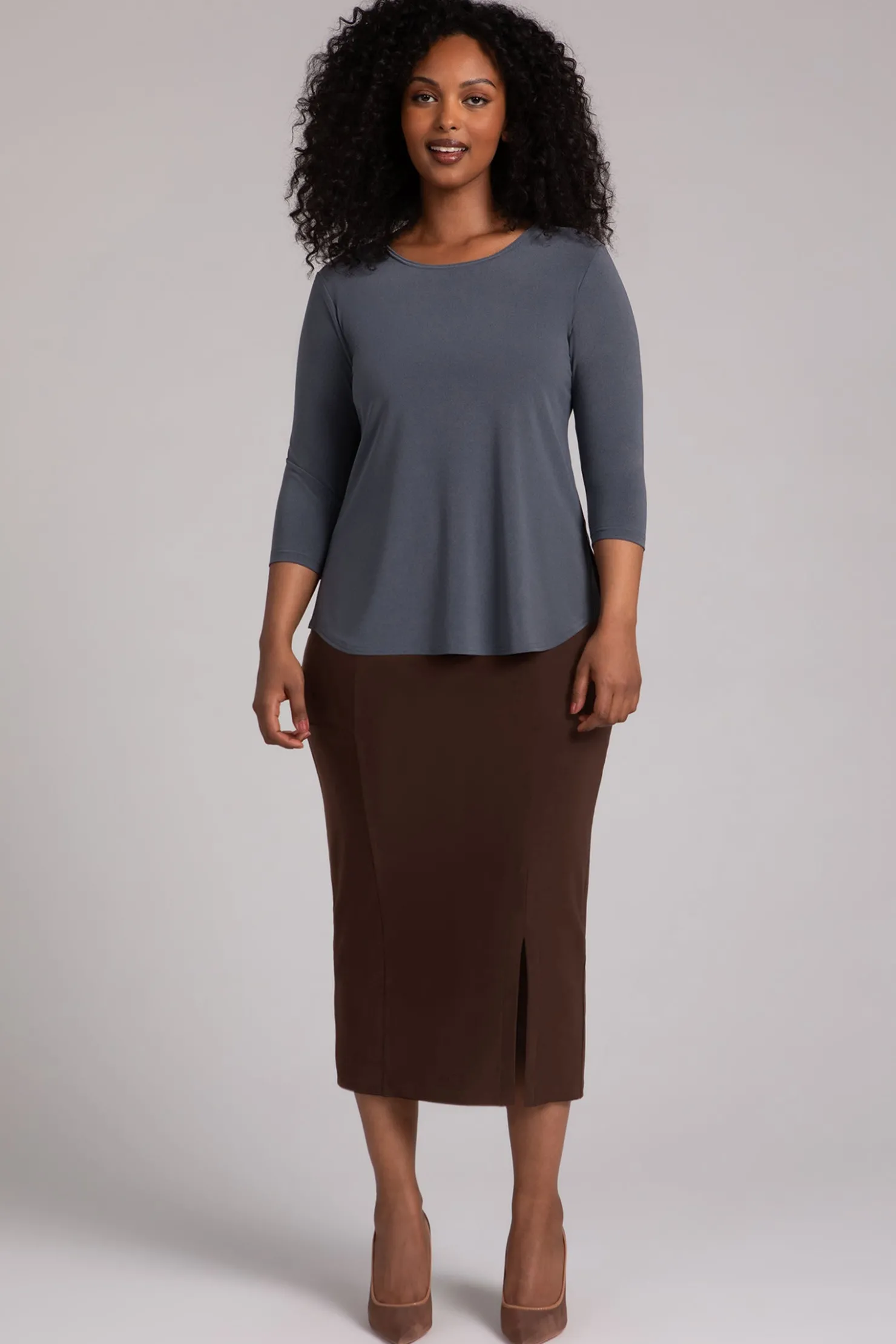 Sympli Tops>Go To Classic T Relax MelangeGunmetal