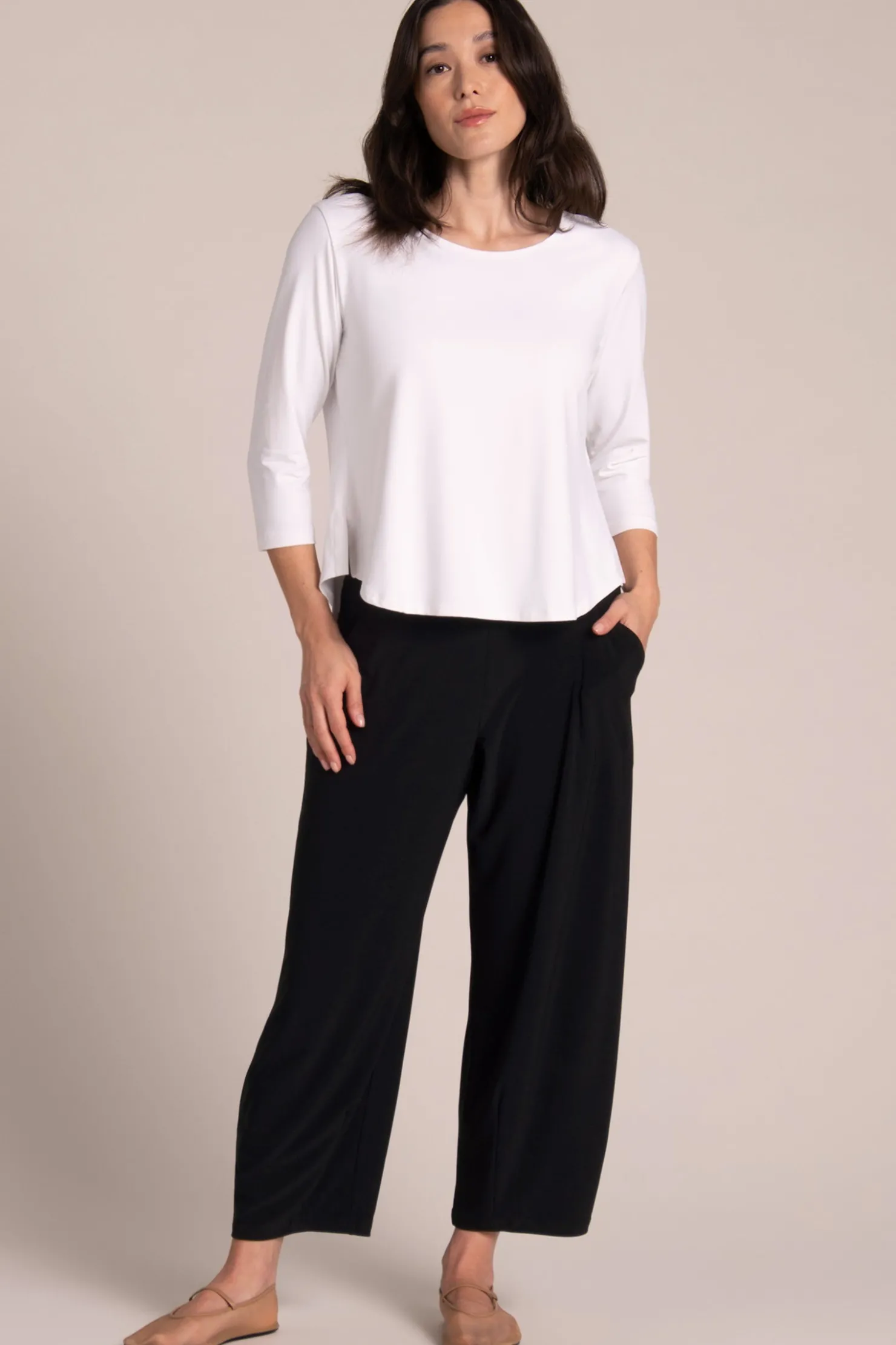 Sympli Tops>Go To Classic T Relax Short White