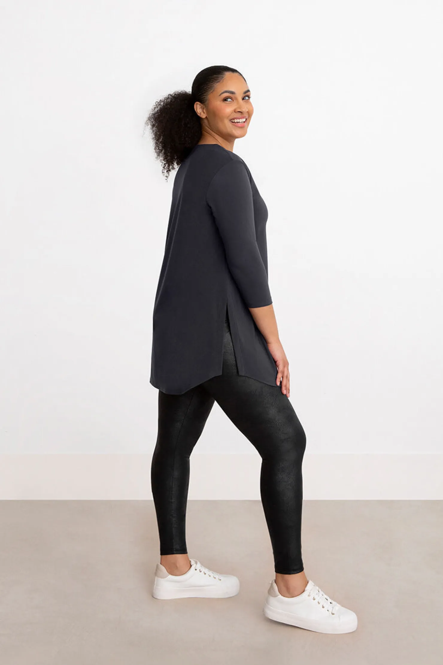 Sympli Tops>Go To Classic Tunic Graphite