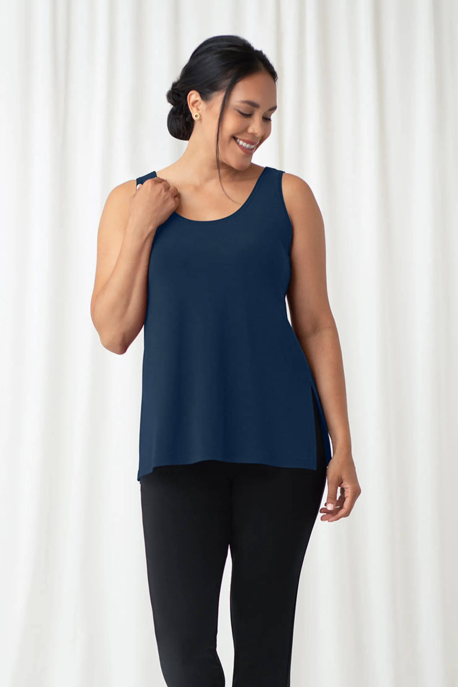 Sympli Tops>Go To Tank Relax Denim