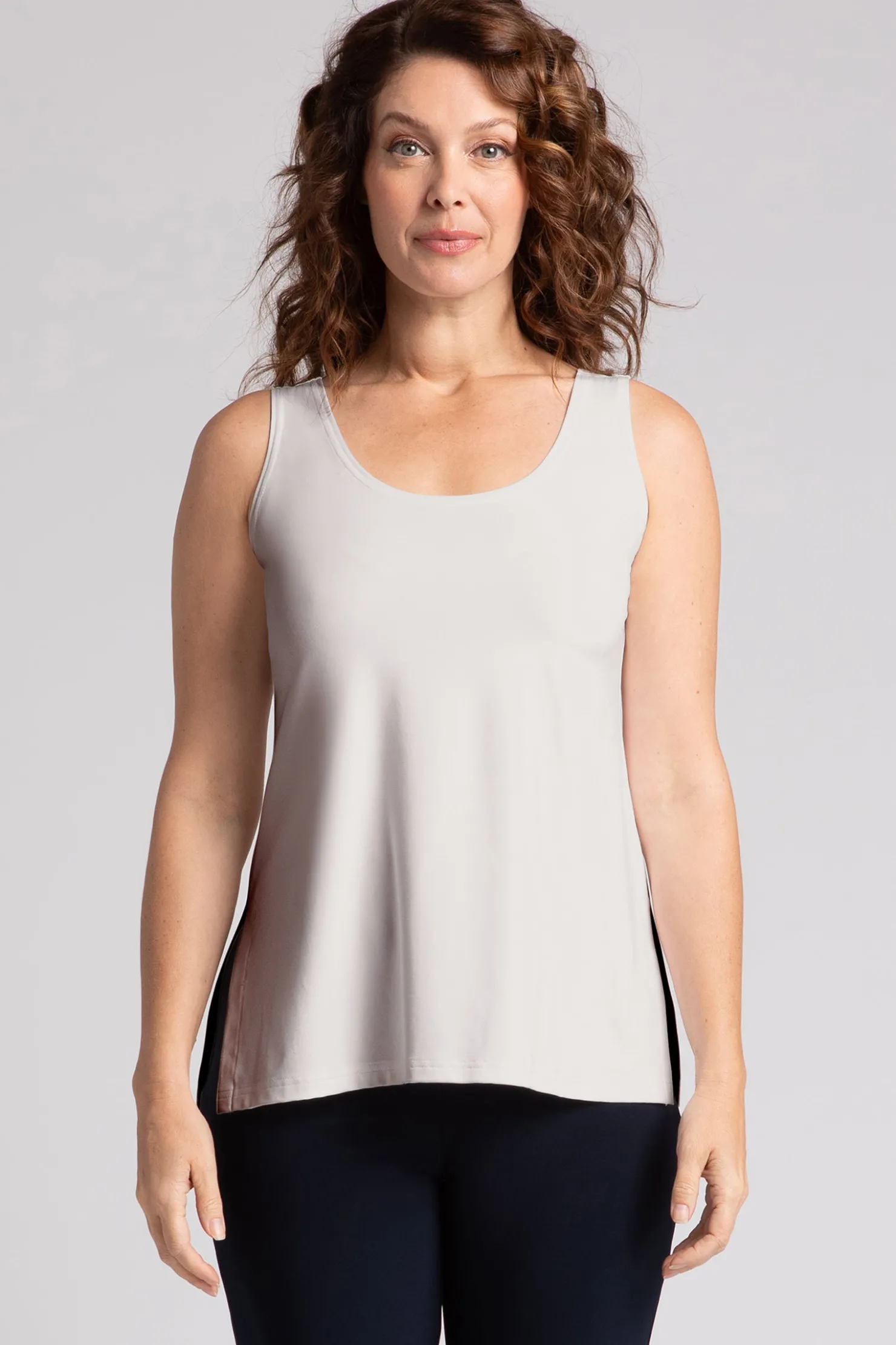 Sympli Tops>Go To Tank Relax Cashew