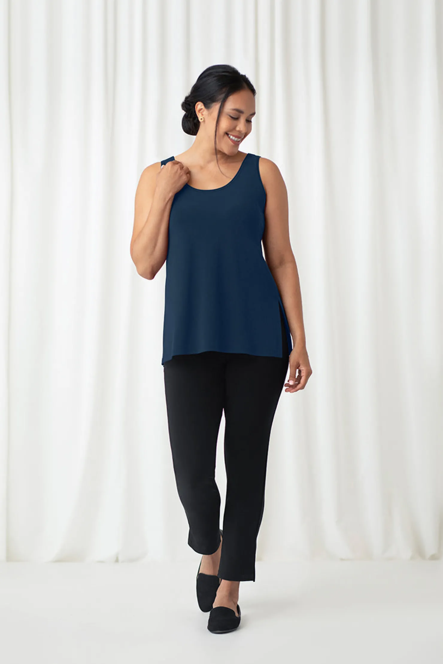 Sympli Tops>Go To Tank Relax Denim