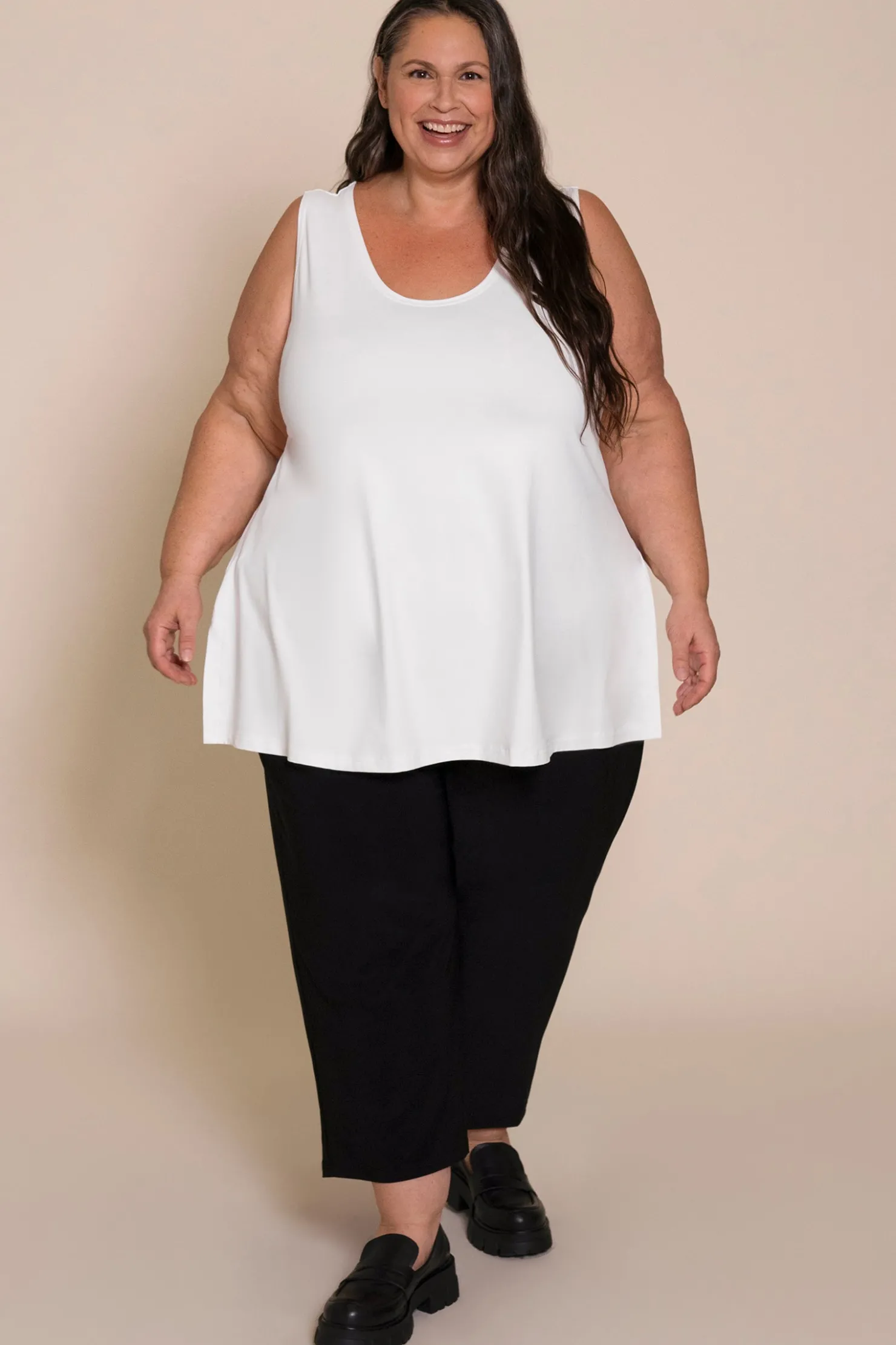 Sympli Tops>Go To Tank Relax Plus White