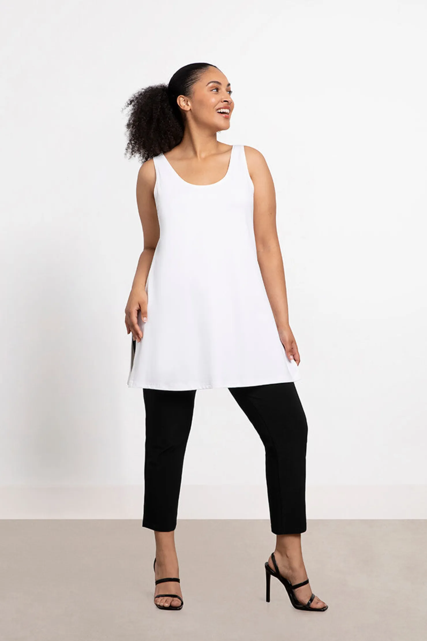 Sympli Tops>Go To Tank Tunic White