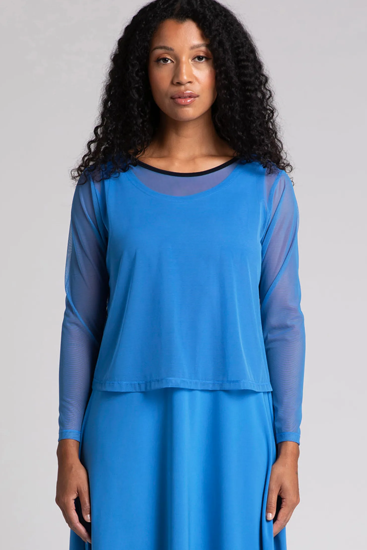 Sympli Tops>Mesh Go To Cropped T Marine