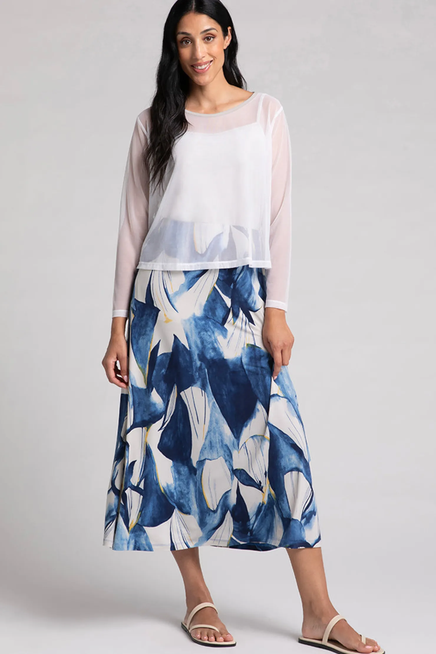 Sympli Tops>Mesh Go To Cropped T White