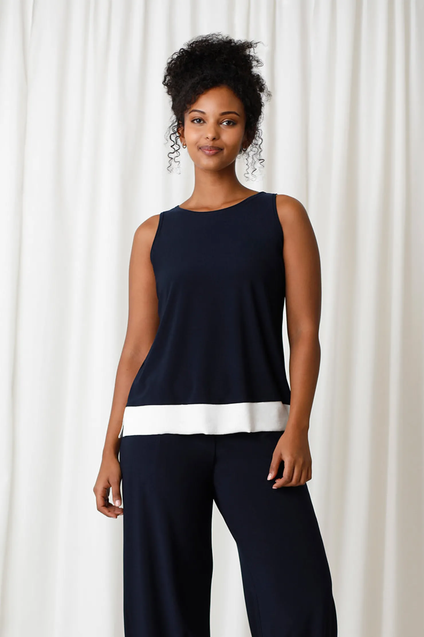 Sympli Tops>Motion Tank Navy/Wht