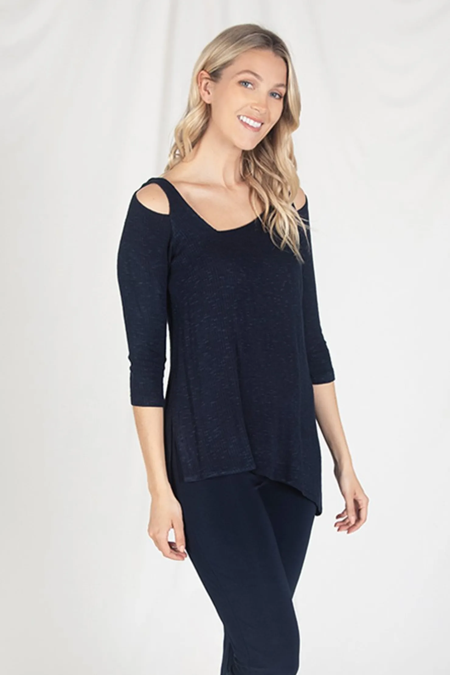 Sympli Tops>No Brainer Tunic Navy