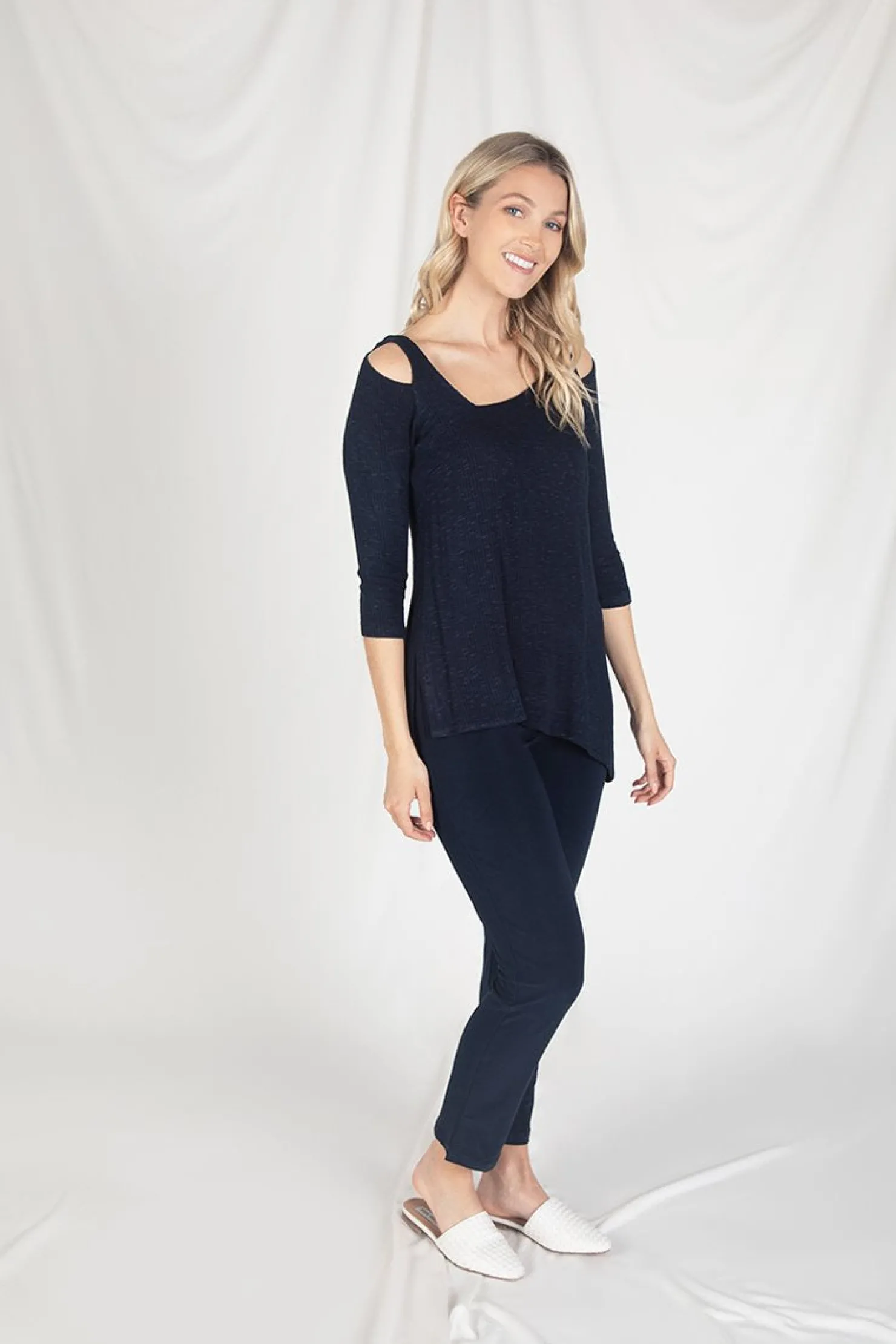 Sympli Tops>No Brainer Tunic Navy