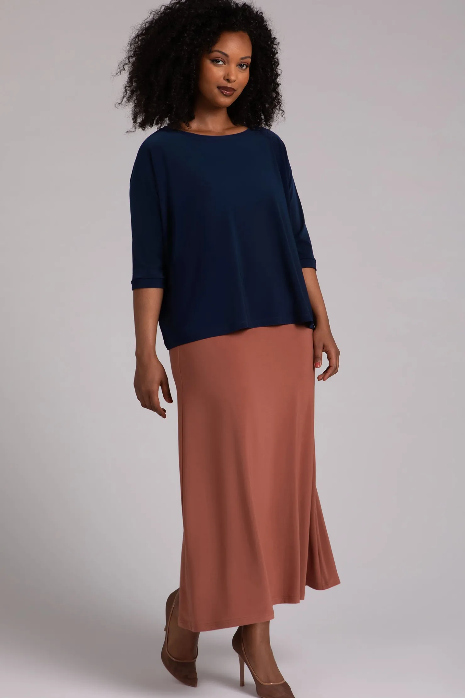 Sympli Tops>Nu Clip Top Navy