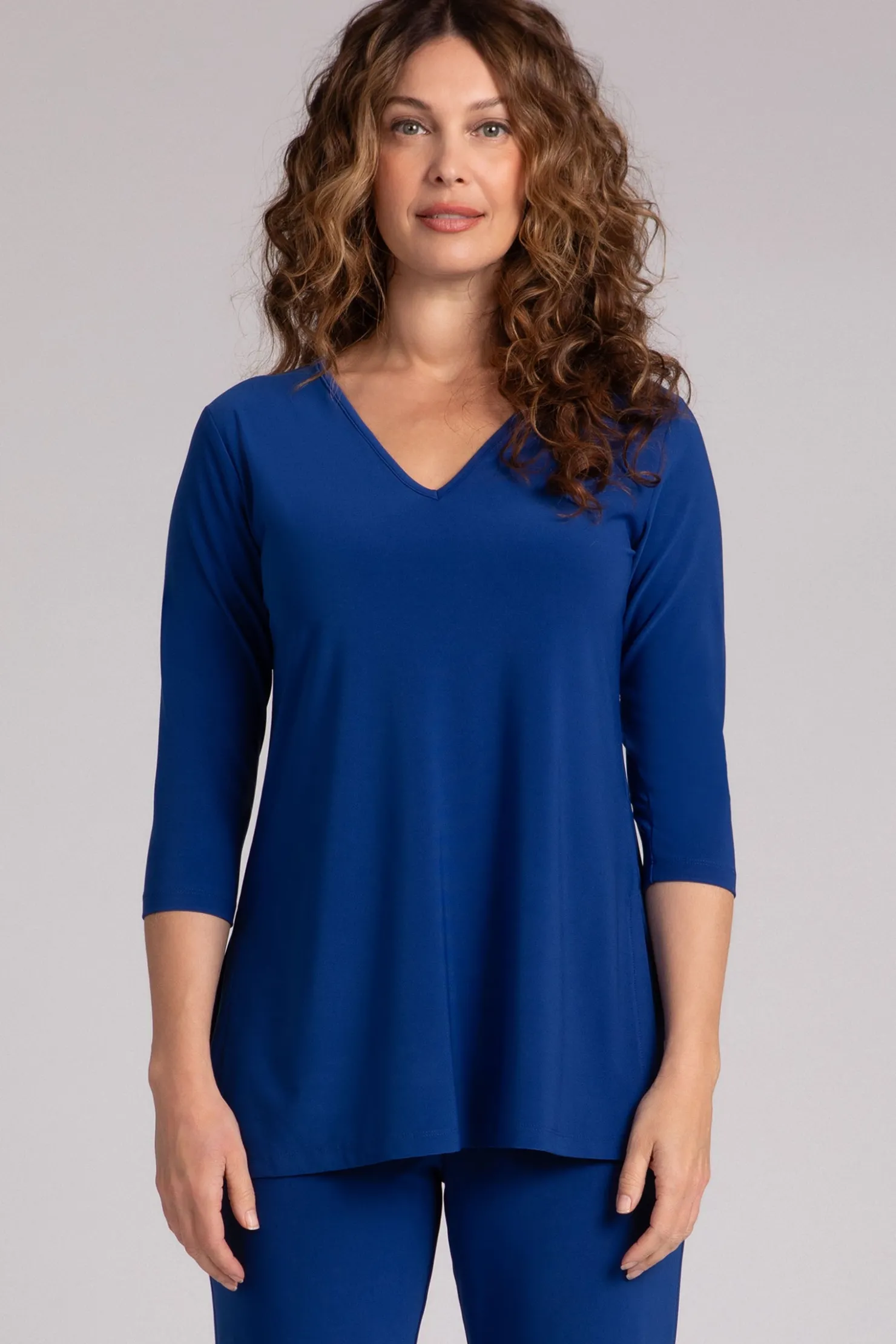 Sympli Tops>Nu Ideal V-Neck Tunic Twilight
