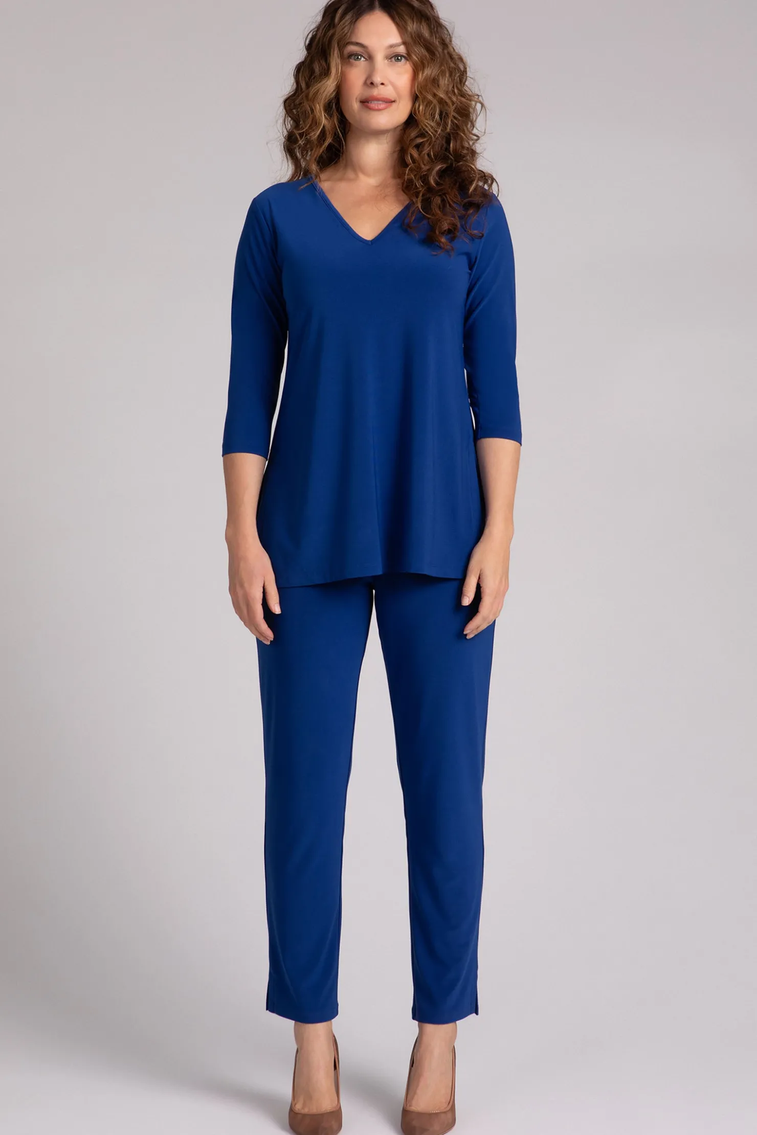 Sympli Tops>Nu Ideal V-Neck Tunic Twilight