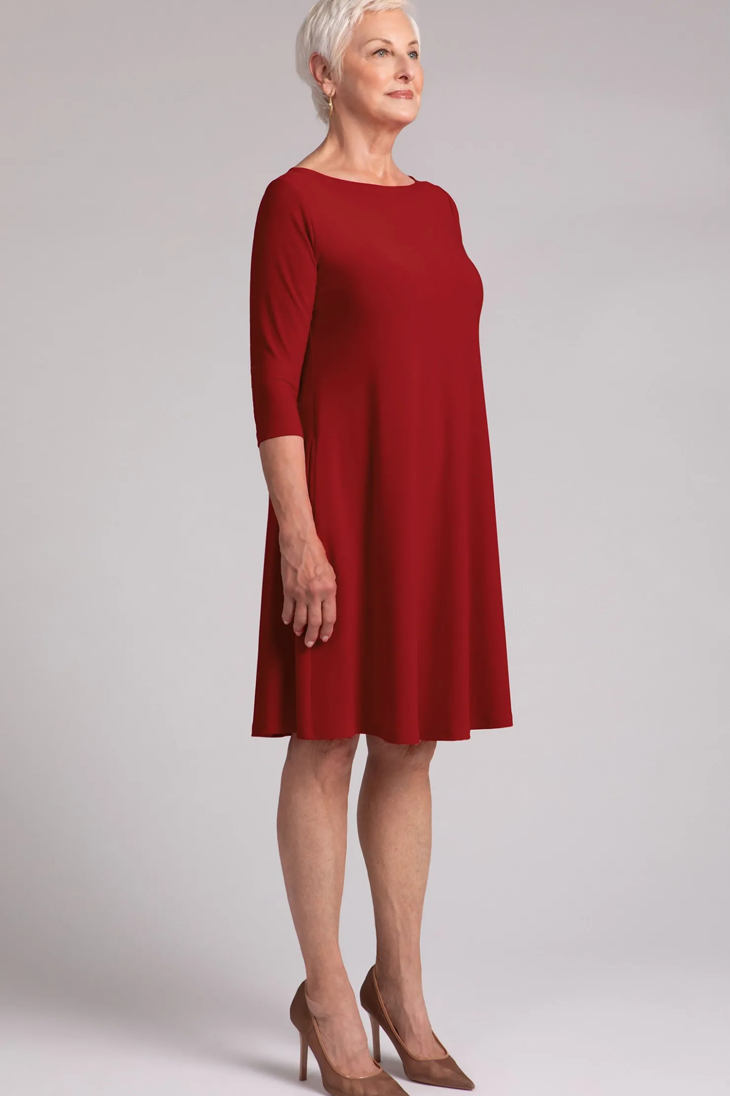Sympli Dresses>Nu Trapeze Dress Red