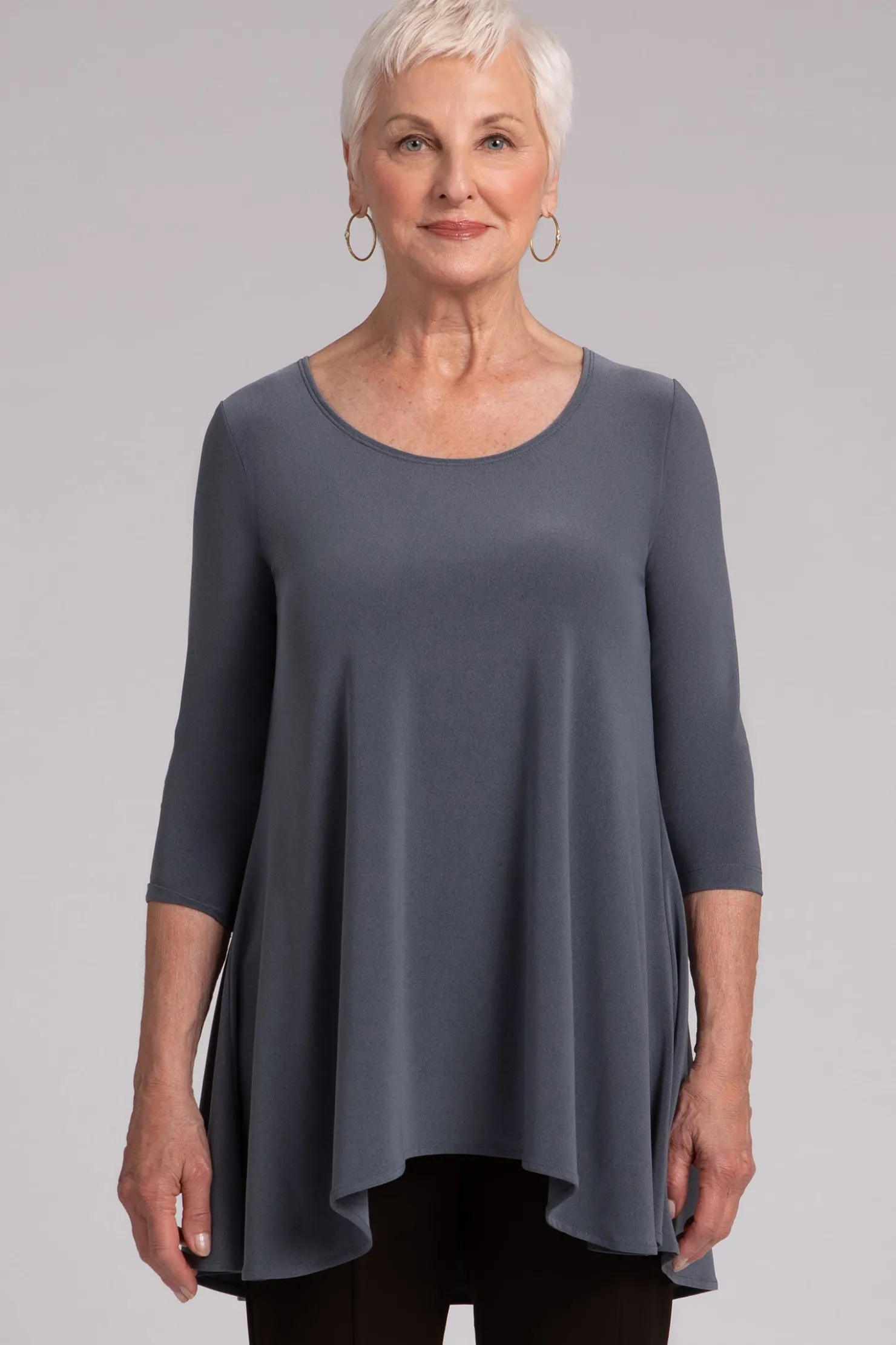 Sympli Tops>Nu True T MelangeGunmetal