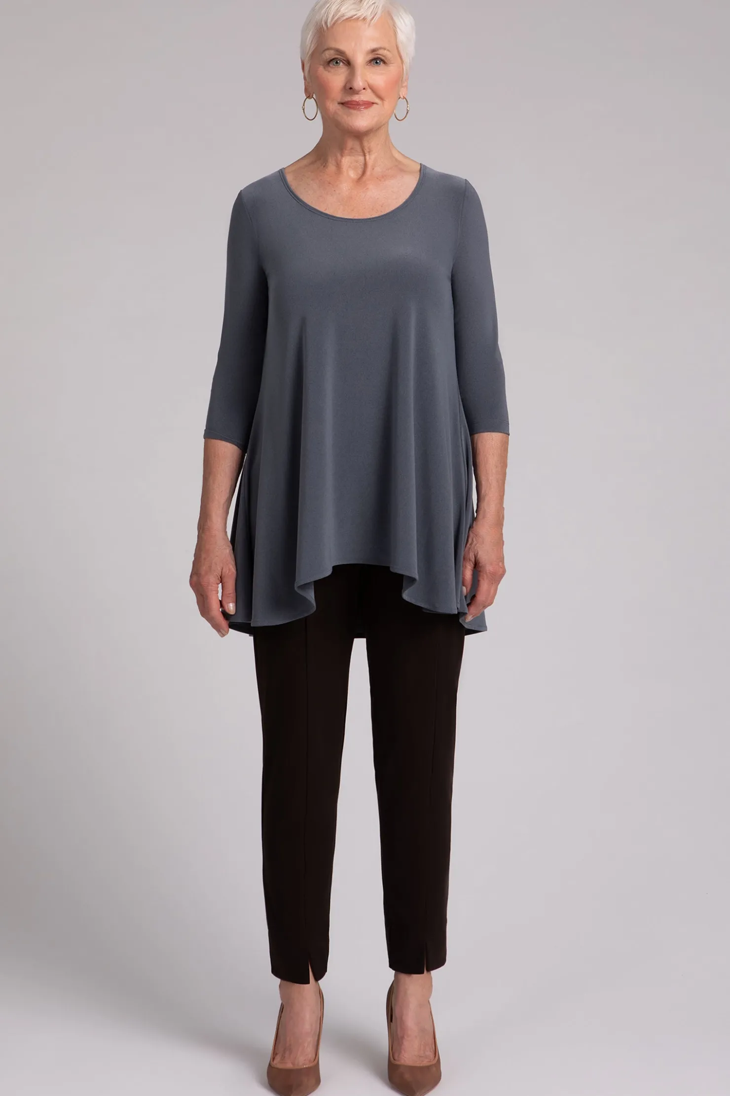 Sympli Tops>Nu True T MelangeGunmetal