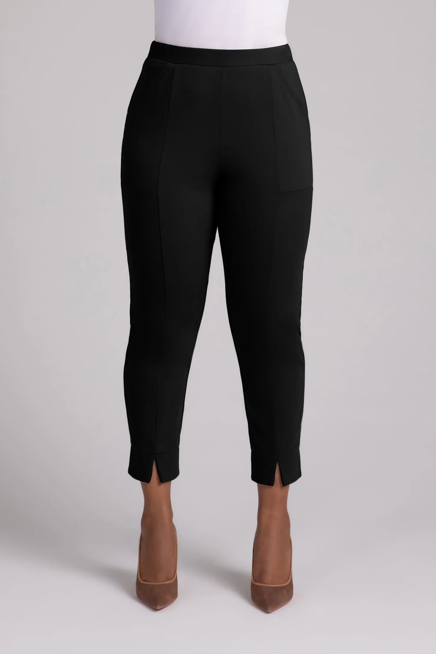 Sympli Bottoms>Ponte Hepburn Ankle Pant Black