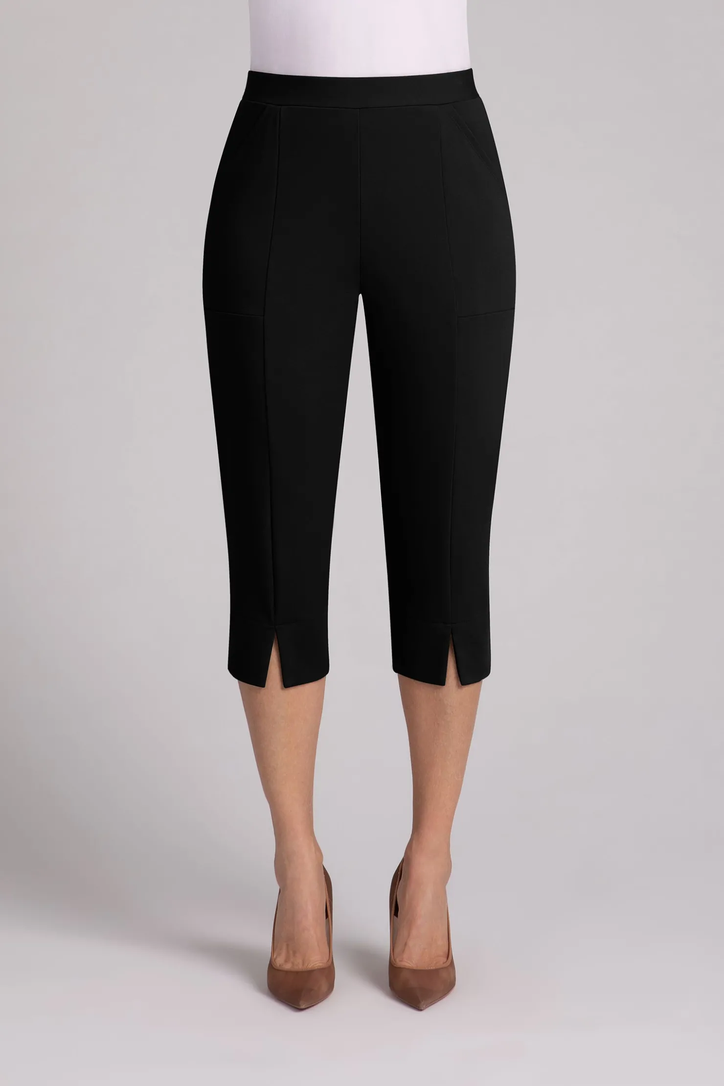 Sympli Bottoms>Ponte Nu Hepburn Capri Black