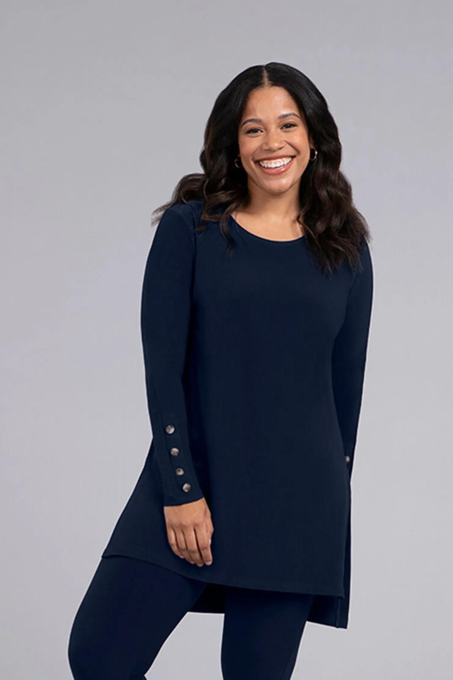 Sympli Tops>Quest Tunic Navy