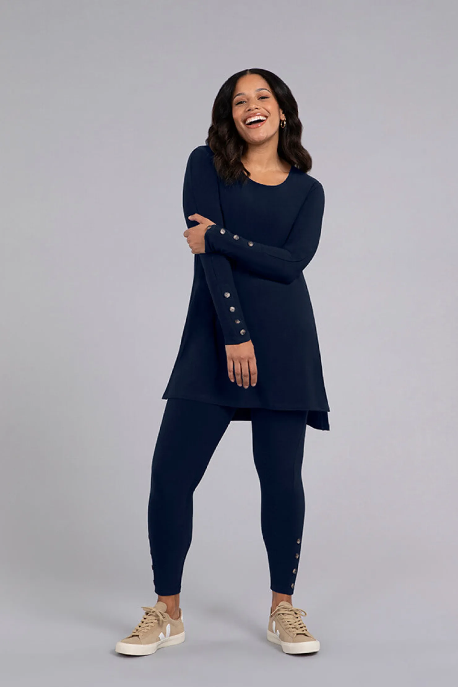 Sympli Tops>Quest Tunic Navy